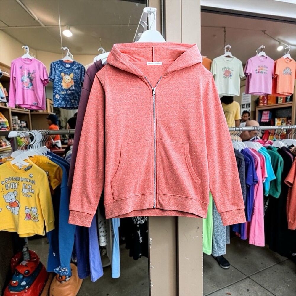 Threads 4 Thought The Essentials Tri-Blend Zip Fleece Hoodie Boys Size 7